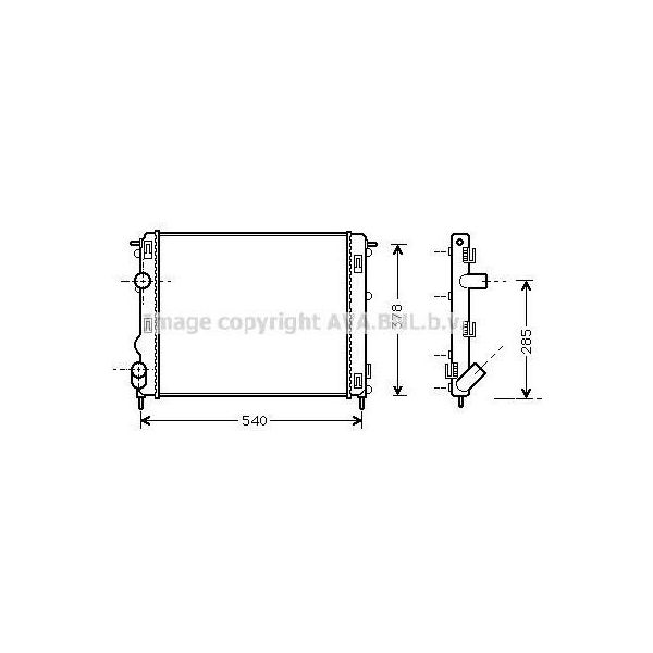 Prasco RTA2270 - Radiatore Oe 6001545765, Raffreddamento Motore Per Logan, Sandero, Clio Ii, Logan I, Thalia I (Lb), Kangoo (Kc), Kangoo (Fc), Thalia Ii (Lu)-image