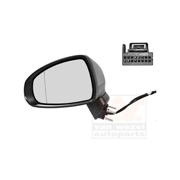 Van Wezel 0301817 Specchietto Retrovisore Esterno Sinistro Per Audi A1 Sportback (8XA, 8XF) Asferico Riscaldato Primerizzato-image