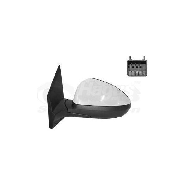 Van Wezel 0817807 Specchietto Esterno Specchietto Laterale Sinistro Per Chevrolet Aveo Hatchback (T300) Convesso Riscaldato Primerizzato-image