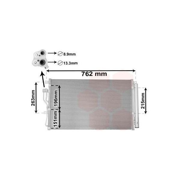 Van Wezel 82005345 Condensatore Climatizzatore Condensatore Climatizzatore Per Hyundai Ix55 + Essiccatore-image