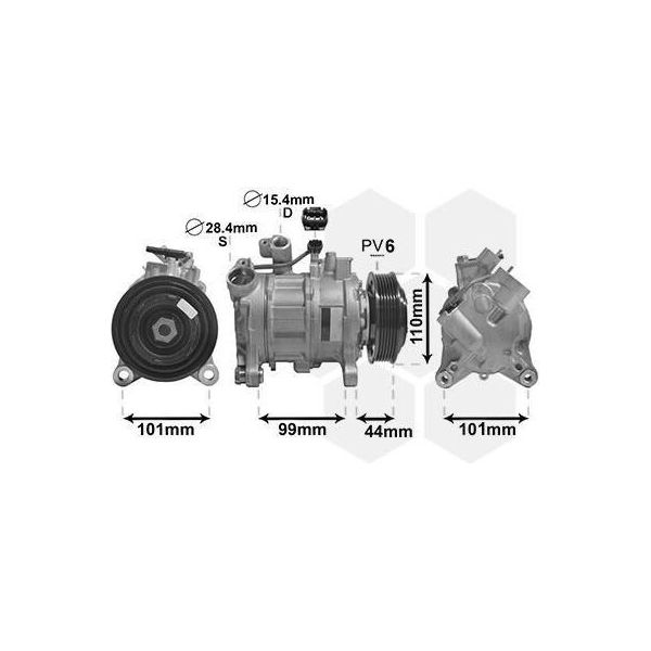 Van Wezel 0600K498 - Compressore Aria Condizionata Oe 64529223695 Per Serie 1 (F20), Serie 1 (F21), Serie 2 (F23), Serie 2 (F22, F87), Serie 3 (F30), Serie 3 Gt (F34), Serie 3 (F31), Serie 4 (F33), Serie 4 (F32, F82), Serie 4 (F36)-image