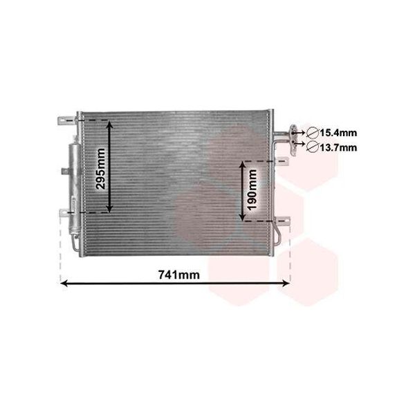Van Wezel 02005217 Condensatore Climatizzatore Condensatore Climatizzatore Per Land Rover Range Rover Iii (L322) +Essiccatore-image