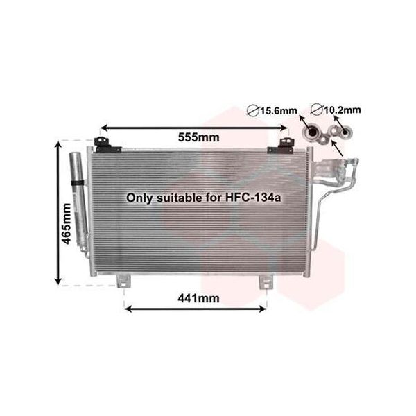 Van Wezel 27005261 - Oe GHT661480 Condensatore Aria Condizionata Con Essiccatore Per 6 (G), 3 (Bm, Bn)-image