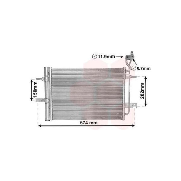 Van Wezel 37005620 - Oe 1850447 Condensatore Aria Condizionata Con Essiccatore Per Meriva (X03)-image