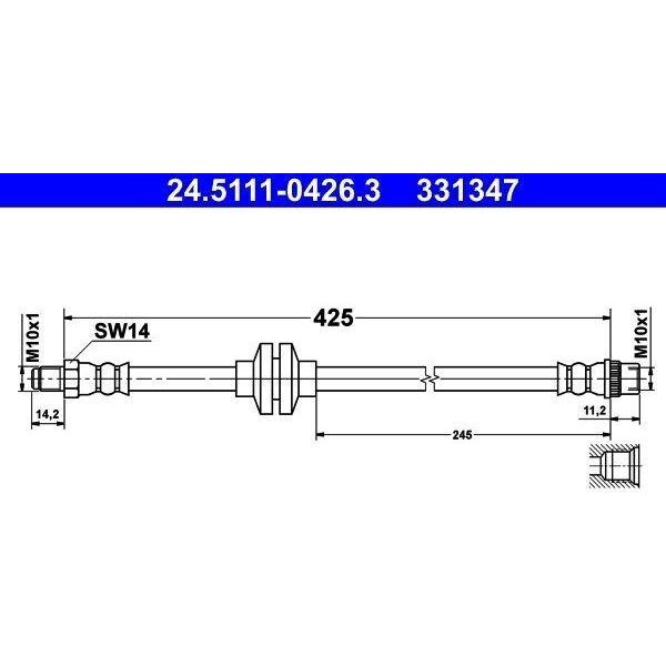 Ate 24.5111-0426.3 - Tubo Freno Oe 46 21 000 06R Per Grand Scenic Iii (Jz), Megane Cc, Megane Iii, Scenic Iii-image