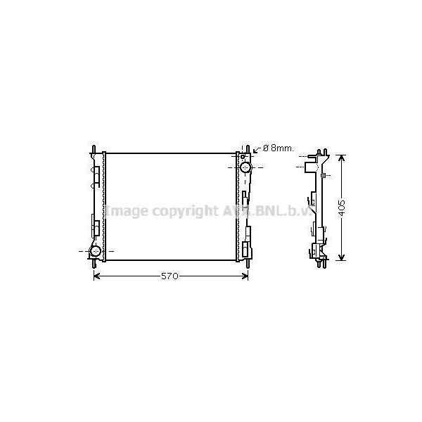 Prasco RTA2374 - Oe 8200369307 Radiatore, Raffreddamento Motore Per Twingo Ii (CN0), Wind (E4M)-image
