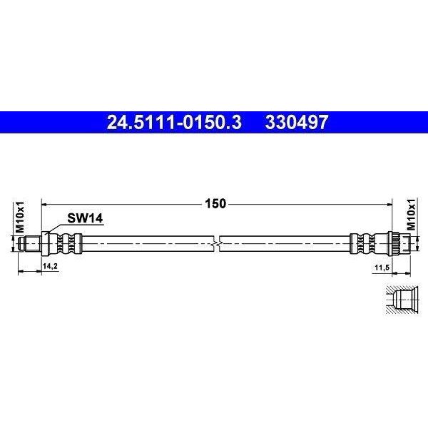 Ate 24.5111-0150.3 - Oe 77 04 002 443 Tubo Freno Per Laguna I-image
