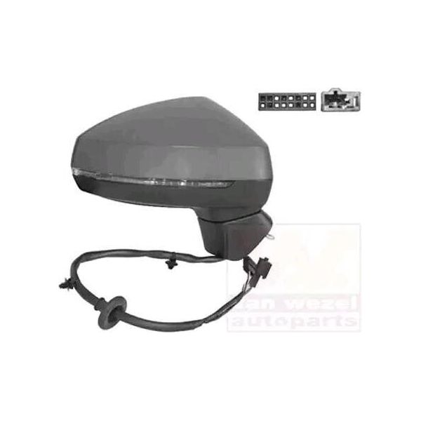 Van Wezel 0335808 Specchietto Esterno Specchietto Laterale Destro Per Audi A3 Sportback (8VA, 8VF) Convesso Riscaldato Primerizzato-image