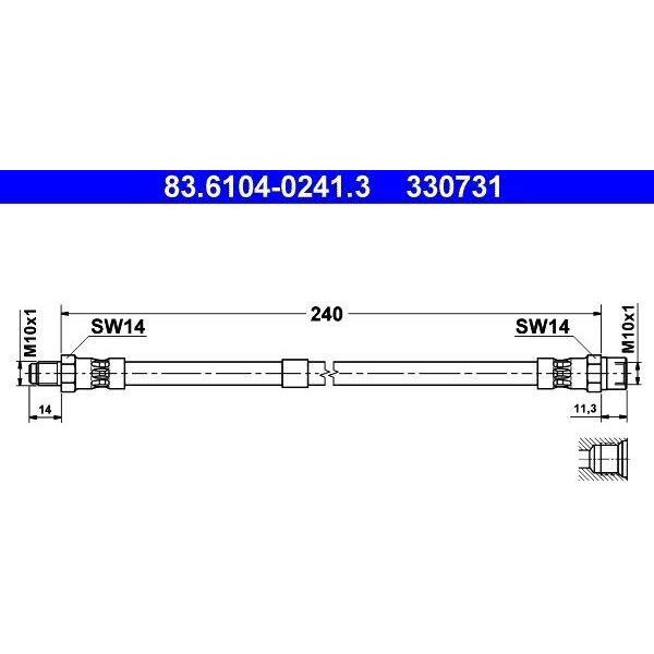 Ate 83.6104-0241.3 Tubo Freno Adatto Per MERCEDES-BENZ Classe S Berlina (W108, W109) W111 Coupé (W111) Per Volvo 340-360 (343, 345)-image