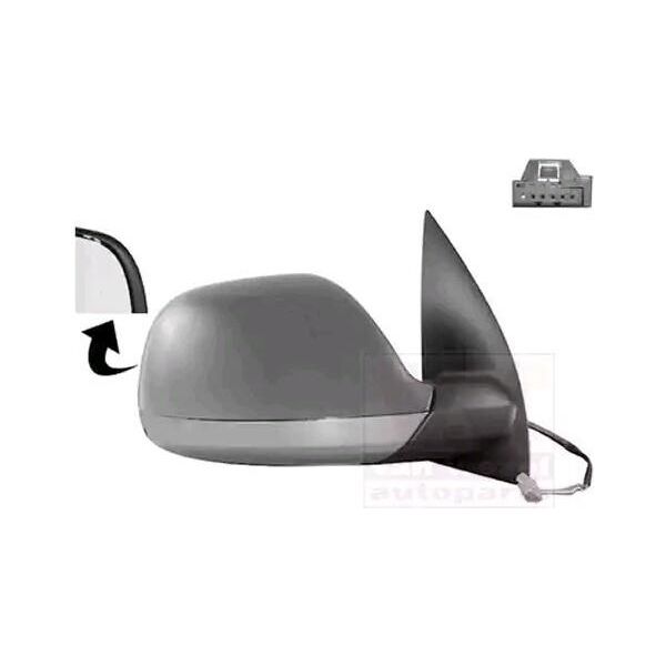 Van Wezel 5785808 Specchietto Retrovisore Esterno Destro Per Vw Amarok Pickup (2HA, 2HB, S1B, S6B, S7A, S7B) Convesso Riscaldato Primerizzato Cromato-image