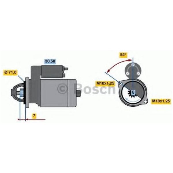 Bosch 0 986 018 561 Motorino Di Avviamento 1,3 Kw Per Mitsubishi Space Star (Dga) 12 V-image