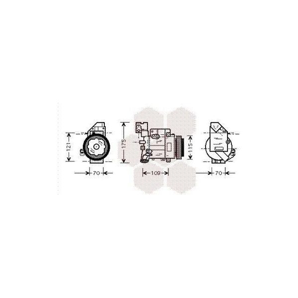 Van Wezel 3000K075 - Compressore Aria Condizionata Oe 230 5911 Per Classe A (W168), Vaneo (414)-image
