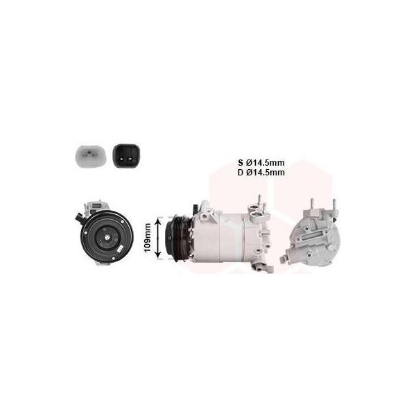 Van Wezel 1800K392 - Compressore Aria Condizionata Oe 1432767 Per Focus Ii, Focus Iii, C-Max, Focus C-Max (DM2), C30 (533), S40 Ii (544), V50 (545)-image