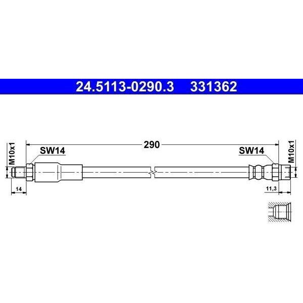 Ate 24.5113-0290.3 Tubo Freno Posteriore Per Volvo 480 E (482) 440 K (445) 460 L (464)-image