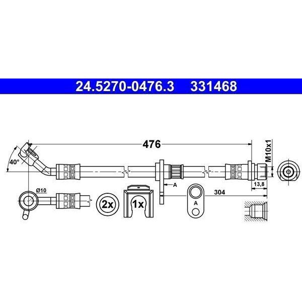 Ate 24.5270-0476.3 - Oe 01468 TA0 A00 Tubo Freno Per Accord Ix, Accord Viii-image
