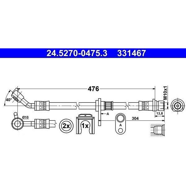 Ate 24.5270-0475.3 - Tubo Freno Oe 01466 TA0 A00 Per Accord Ix, Accord Viii-image