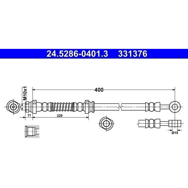 Ate 24.5286-0401.3 - Tubo Freno Oe 58738 0X300 Per I10 (Pa)-image