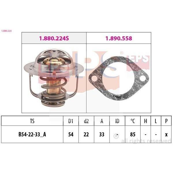 Termostato Eps Refrigerante 85 °C Per Opel Corsa B Hatchback (S93) Astra F Cc (T92) Vectra B (36) Astra F Caravan (T92) Vectra B Caravan (31) Combo-image