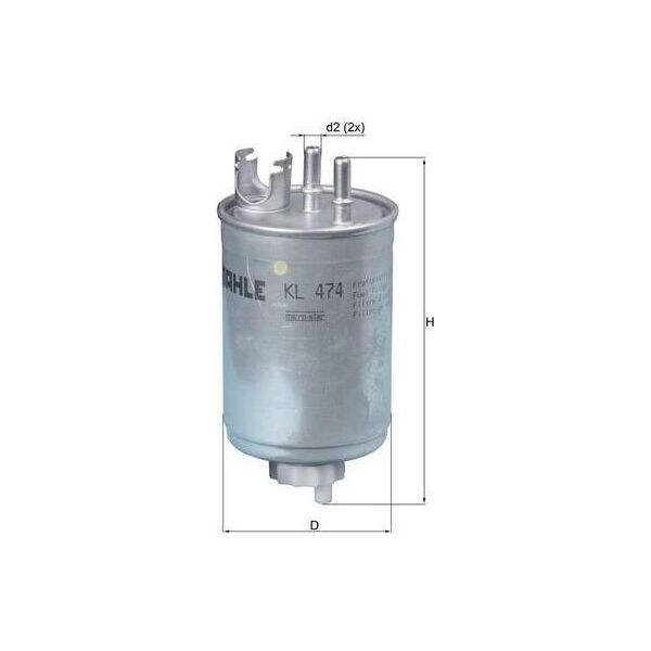 Mahle Kl 474 - Filtro Carburante Oe 71771373 Per Doblo, Palio, Punto, Strada-image