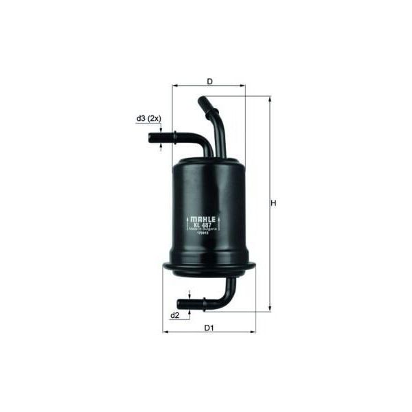 Mahle Kl 487 - Filtro Carburante Oe 0K2A120490A Per Carens I (Fc), Carens Ii (Fj)-image