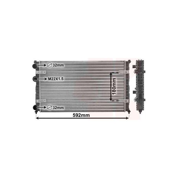 Van Wezel 49002023 - Oe 6K0121253K Radiatore, Raffreddamento Motore Per Arosa (6H), Cordoba (6K), Ibiza (6K), Inca (6K), Caddy Ii (9K), Polo (6N), Polo (6V)-image