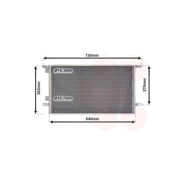 Van Wezel 43005253 Condensatore Climatizzatore Condensatore Climatizzatore Per Renault Laguna I (B56, 556)-image