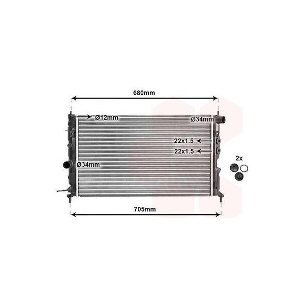 Van Wezel Radiatore Raffreddamento Motore 37002244 Per Opel Vectra B (36_) Vectra B Cc (38_)-image