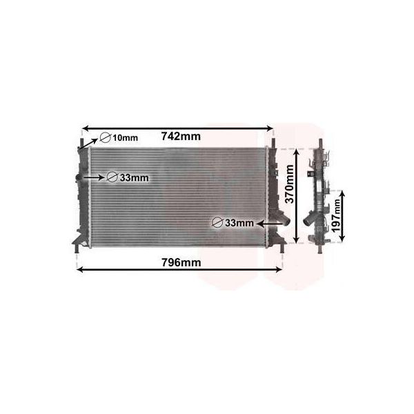 Van Wezel 18002369 Radiatore Radiatore Acqua Radiatore Motore Per Ford Focus Ii Hatchback (Da, Hcp, Dp) Focus Ii Station Wagon (Da, Ffs, Ds) Focus C-Max (DM2) C-MAX-image