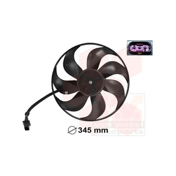 Van Wezel 5825745 - Ventola Radiatore Oe 6X0959455C Per Cordoba (6L), Ibiza (6L), Arosa (6H), Lupo (6E1, 6X1), Polo (6N), Polo (9N)-image