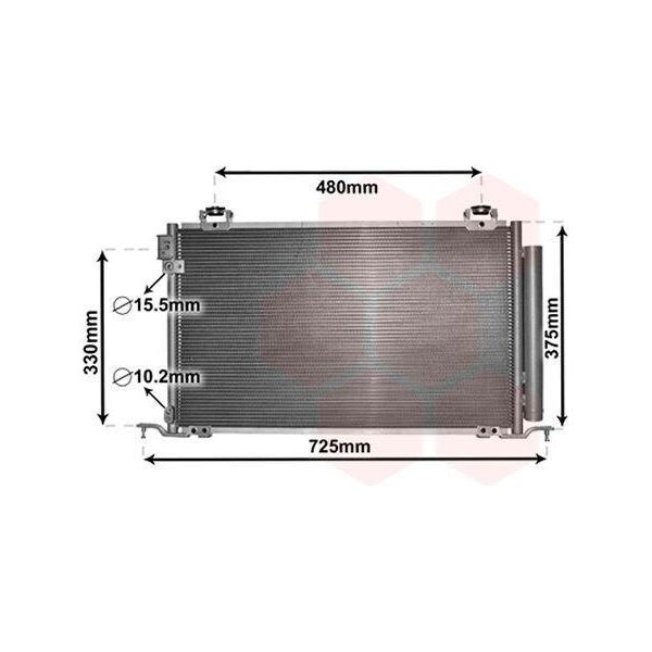 Van Wezel 53005393 - Oe 88450 05120 Condensatore Aria Condizionata Con Essiccatore Per Avensis (T25)-image
