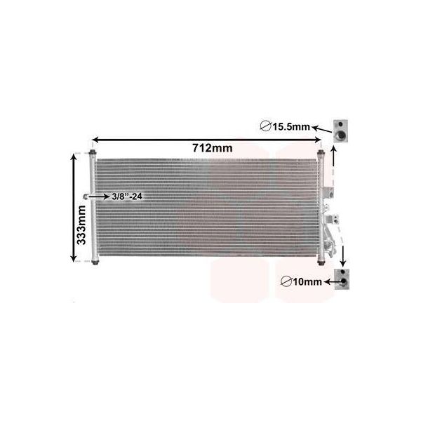 Van Wezel 13005277 - Condensatore Aria Condizionata Oe 92100 BN900 Con Essiccatore Per Almera Ii (N16), Primera (P12)-image