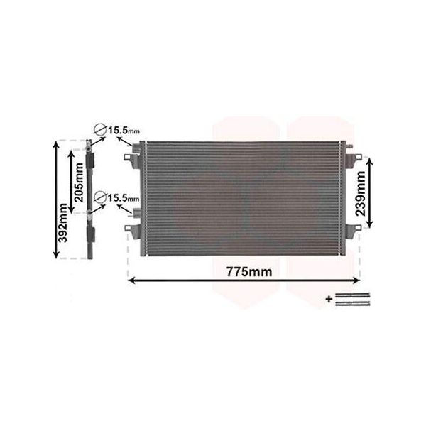 Van Wezel 43005366 Condensatore Climatizzatore Condensatore Climatizzatore Per Renault Laguna Ii Grandtour (KG0/1)-image