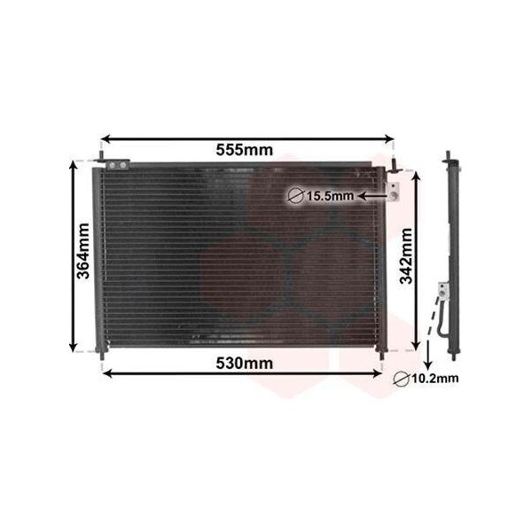 Van Wezel 25005209 Condensatore Climatizzatore Condensatore Climatizzatore Per Honda Civic Vii Hatchback (Eu, Ep, Ev)-image