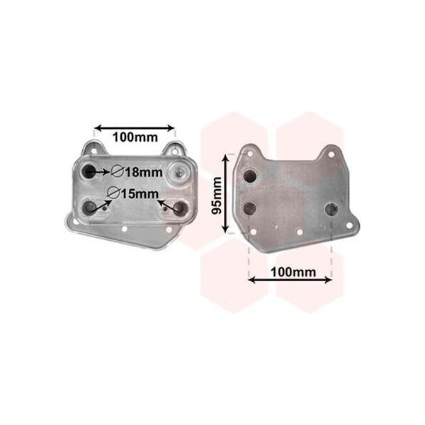 Van Wezel 30003495 Radiatore Olio Motore Adatto Per MERCEDES-BENZ Classe C Berlina (W203) Classe C Station Wagon (S203) Classe M (W163) Clk (C209)-image