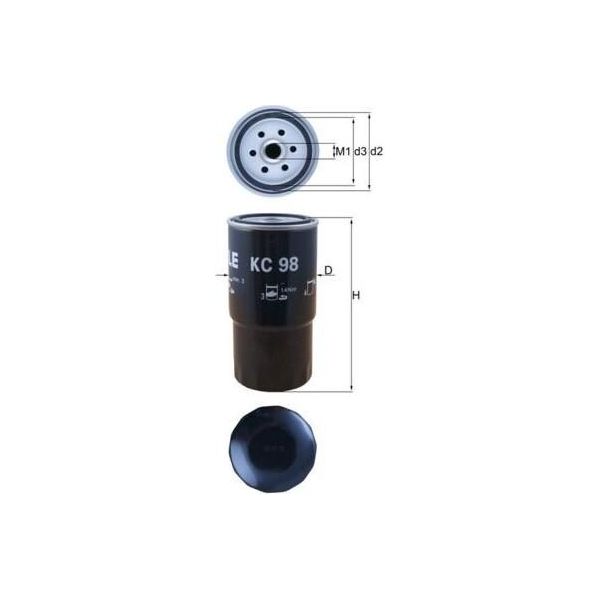 Mahle Kc 98 - Oe 13322245006 Filtro Carburante Per Serie 3 (E36), Serie 5 (E39), Serie 7 (E38)-image