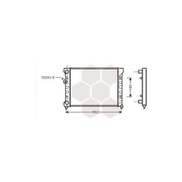 Van Wezel 58002029 - Oe 6N0121253J Radiatore, Raffreddamento Motore Per Golf Iii (1H), Vento (1H)-image