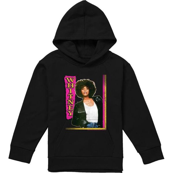 Whitney Houston - Felpa Con Cappuccio "Whitney"" Per Bambini TV25488 (116) (Nero)"-image
