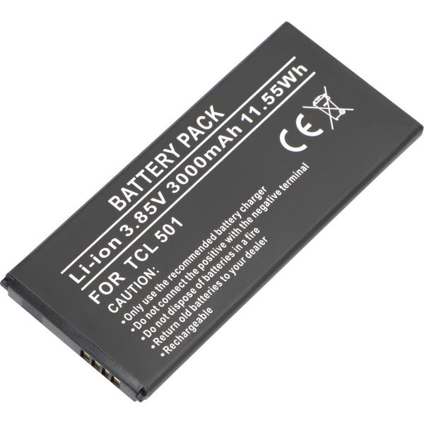 Avizar, Batteria Agli Ioni Di Litio Tcl 501 3,85V 3000Mah 11,55Wh Compatibile, Nero-image