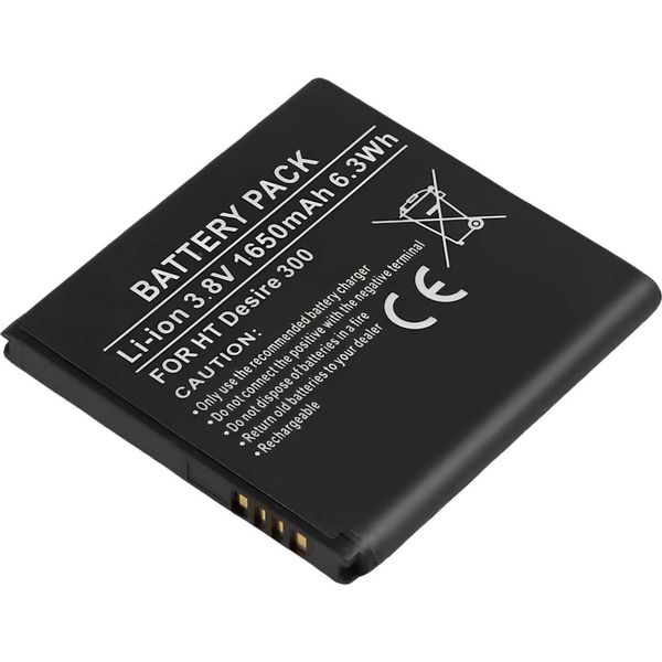 Avizar, Batteria Di Ricambio Htc Desire 300 Li-Ion 3,8V 1650Mah, Nero-image