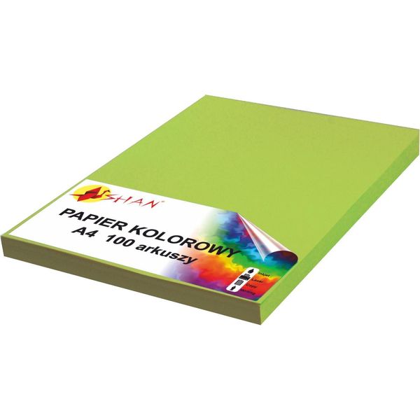 Carta Colorata A4 120G Verde Erba 100 Fogli-image
