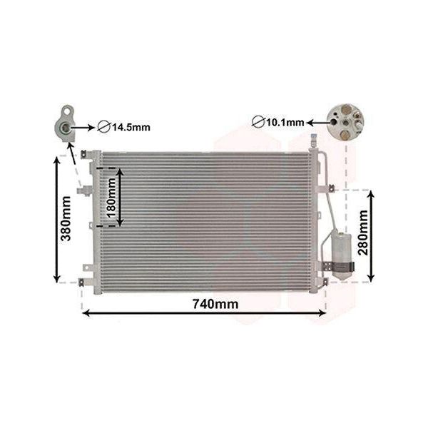 Van Wezel 59005158 Condensatore Climatizzatore Condensatore Climatizzatore Per Volvo XC90 I (275) +Essiccatore-image