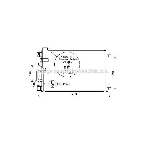 Prasco DNA5283D - Condensatore Aria Condizionata Oe 92100JD500 Con Essiccatore Per Qashqai +2 I (J10)-image