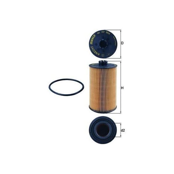Filtro Olio Mahle Ox 157D Cartuccia Filtrante Per DEUTZ-FAHR Agrofarm Agroplus Agrotron Agrotron K-image
