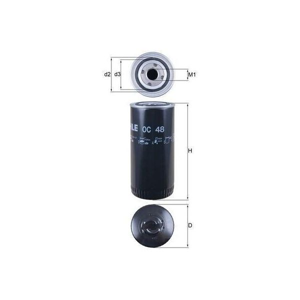 Filtro Olio Mahle Oc 48 Filtro Avvitabile Per Renault Trucks C FR1 G Manager Maxter Midliner-image