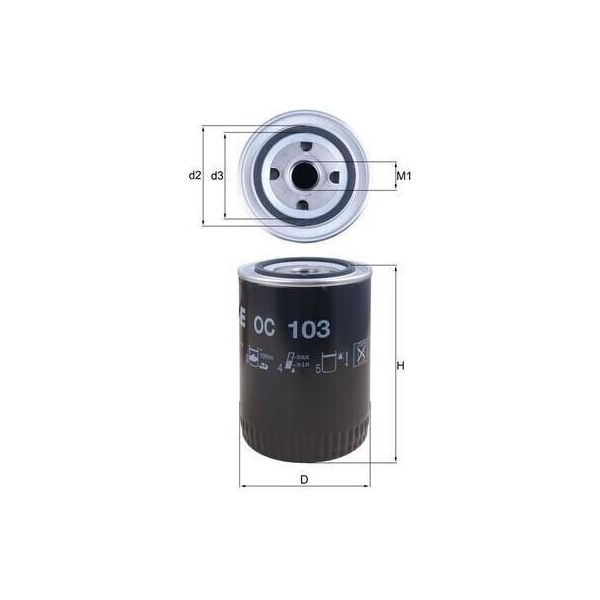 Filtro Olio Mahle Oc 103 Filtro Avvitabile Per Zetor Major Per John Deere 5003-image