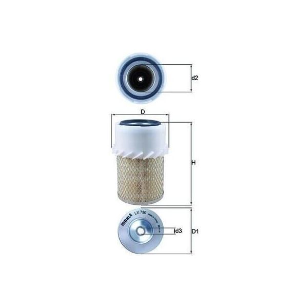 Filtro Aria Mahle Lx 730 Per Suv Land Rover Defender (L316) Cartuccia Filtrante-image