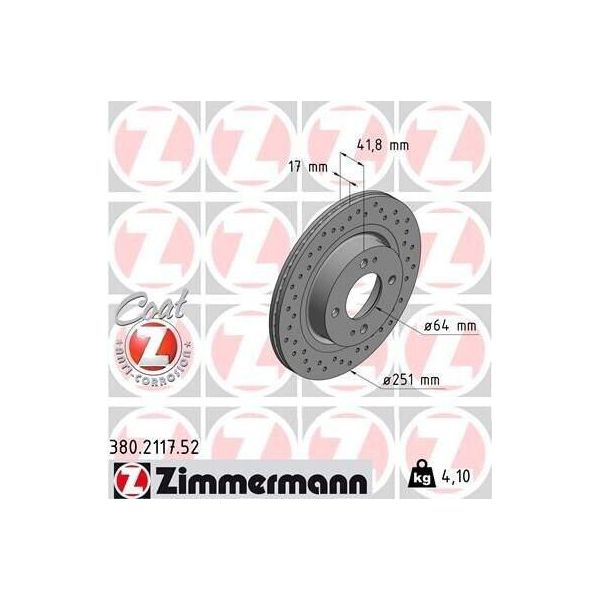 2X Disco Freno Zimmermann 380.2117.52 Per Mitsubishi Mirage Sedan (A1_A)-image