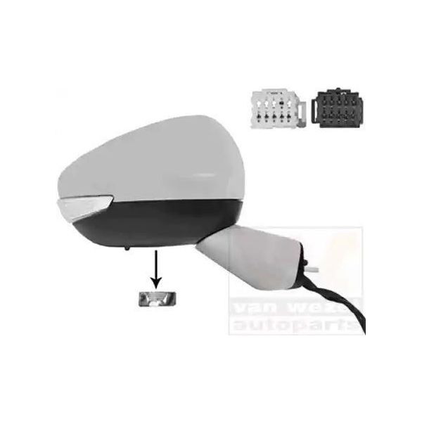 Van Wezel 0979818 Specchietto Retrovisore Esterno Destro Per CitroËN C4 Picasso Ii Convesso Riscaldato Con Memoria Verniciato Verniciato Parzialmente-image