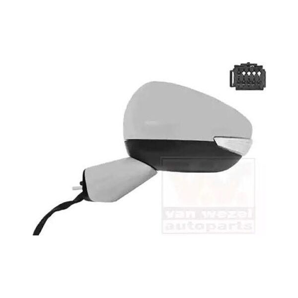 Van Wezel 0979807 Specchietto Esterno Specchietto Laterale Sinistro Per CitroËN C4 Picasso Ii Convesso Riscaldato Verniciato Parzialmente-image