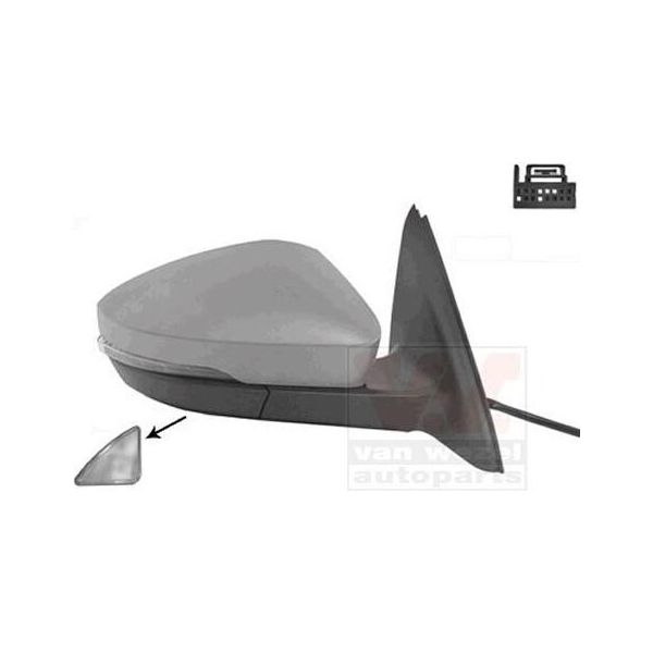 Van Wezel 7624818 Specchietto Retrovisore Esterno Destro Per Skoda Octavia Iii Combi (5E5) Convesso Riscaldato Con Primer-image